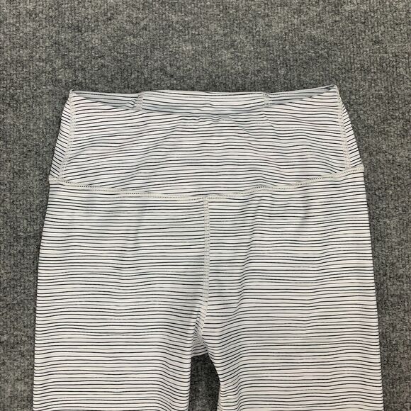 Allfenix Striped Legging Womens XS Extra Small White Black High Rise Pull On - Picture 3 of 9